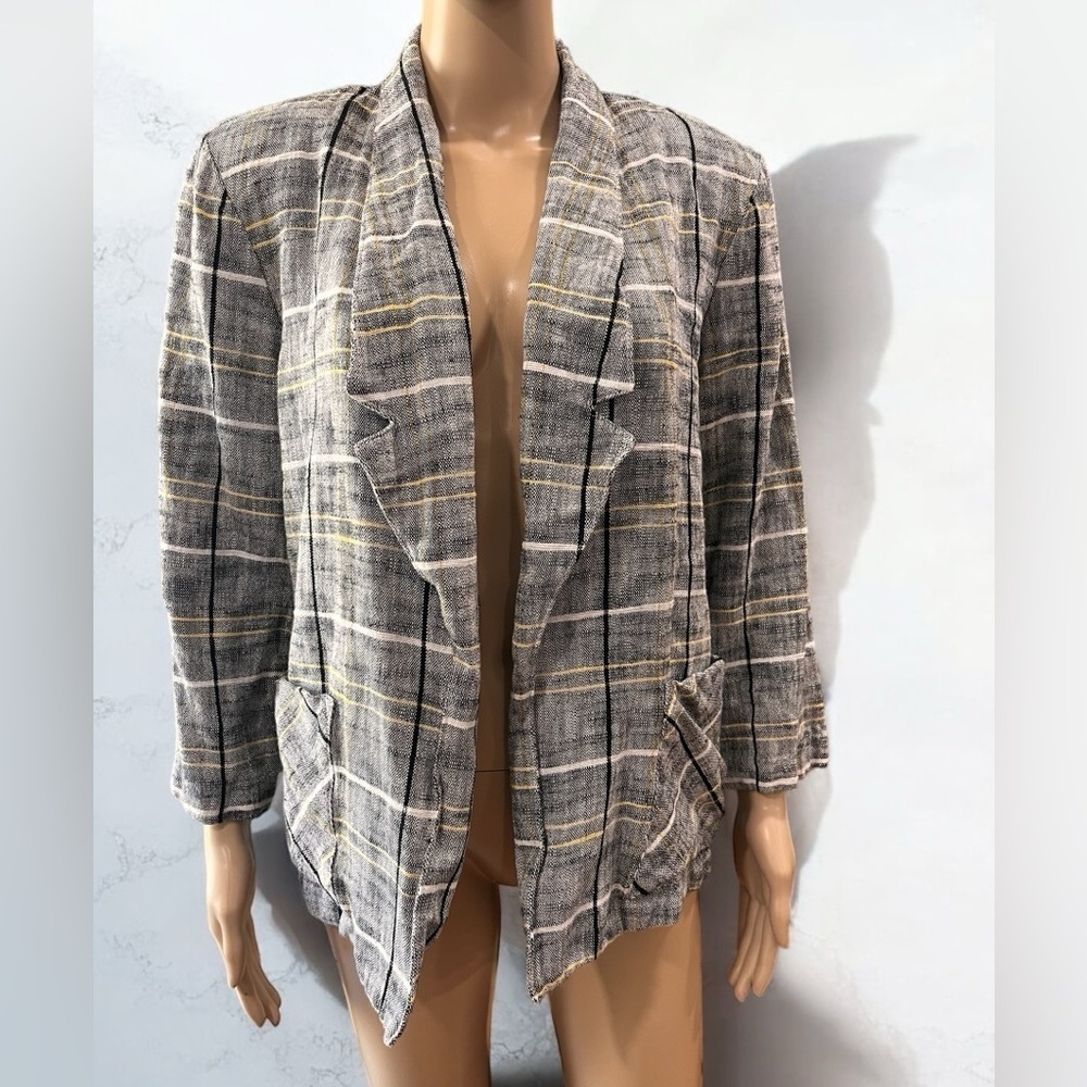 Brat pack Professional collegiate vintage tweed striped City Girl Jacket-XL